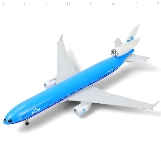 MD-11 NL-KLM 1/300 Diecast Metal Airplane Model with Stand -Alloy Boeing Airplane Model for Adult(PH-BFU) -8.3 inches Model Plane for Aviation Enthusiasts Gifts, Display Decorations