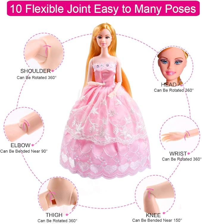 UCanaan Girl Doll and Closet Set with Doll Clothes and Accessories Items Including Fashion Dolls, Dressand Many Other Accessories (Refer Picture Shows),Best Gitfs for Girls Christmas Birthday