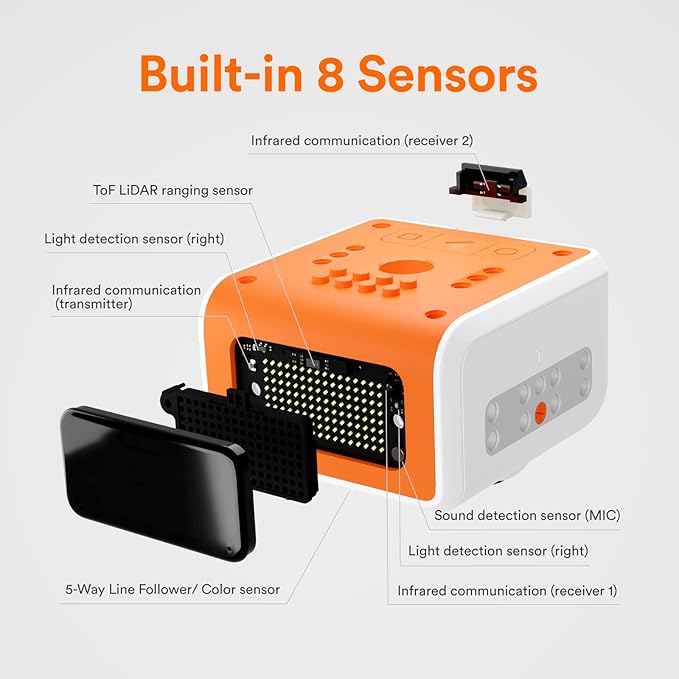 VinciBot Robotics for Kids Ages 8-12, Scratch&Python Programmable Robot with AI Function for Teens School Grade 3-7, Educational STEM Coding Robot Kit for Boys & Girls, Ages 8+