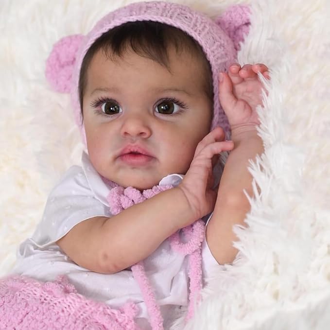 RXDOLL Realistic Reborn Baby Dolls Chantal 20 Inch Lifelike Newborn Preemie Doll Girl Handmade Real Life Baby Dolls Soft Cloth Body Gifts Toy for Kids Age 3+