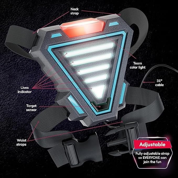 Rechargeable Laser Tag for Kids, Teens & Adults - Boys Gifts - Blasters & Vest Sensors - Fun Ideas Age 8+ Year Old Toys - 4 Set - Lazer Teen Boy Games - Boys & Girls Outdoor Teenage Group Activities