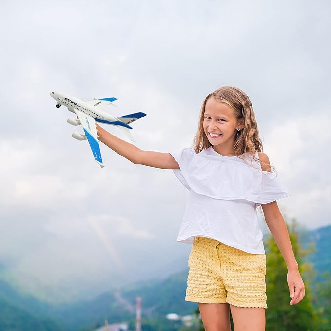 OTONOPI Airplane Toys A380 for Kids Bump and Go Pull Back Airlines Die Cast Metal Airbus Plane Toy with Lights and Sounds Model Airplane Toy for Boys & Girls Christmas Birthday Gift and Collections