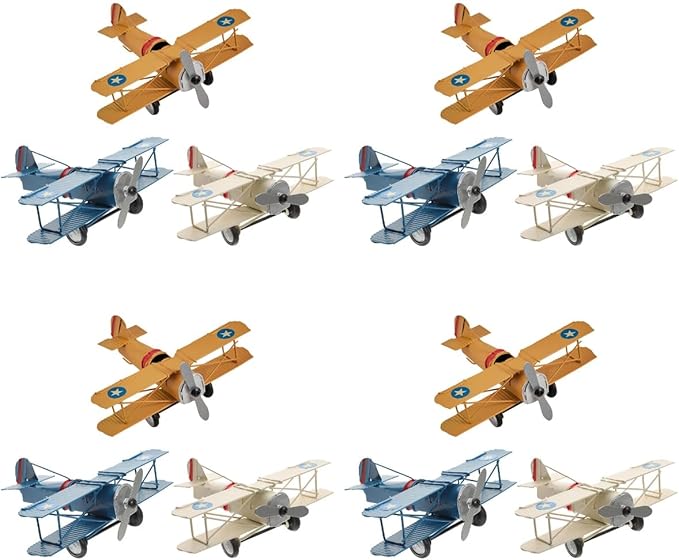 Garneck 12 pcs airplane model ornament airplane kids toy airplane party decorations metal airplane figurine metal aircraft models hand decor airplane adornment child iron mini pendant