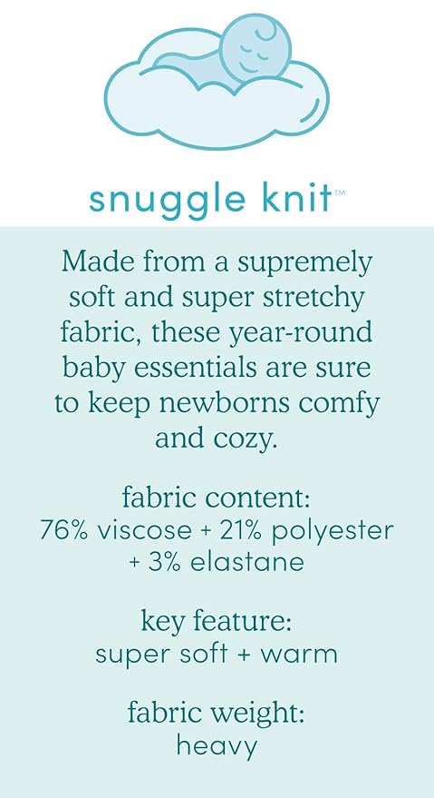 aden + anais Snuggle Knit Knotted Newborn Baby Gown & Hat Set-Heather Grey