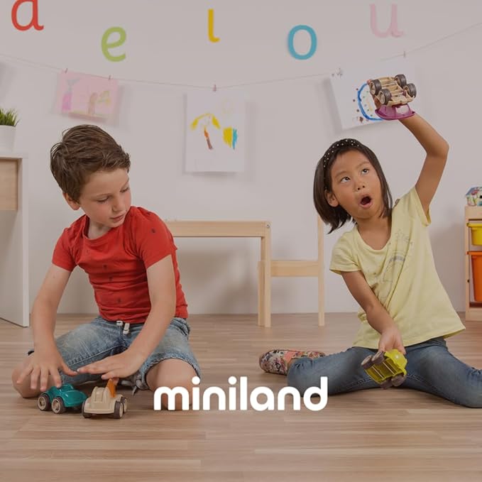 Miniland Clothes for Dolls 8 1/4'' Knitted Outfit Rompers & Hood - ECO, Made in Spain, Quality, Role Play, Educational