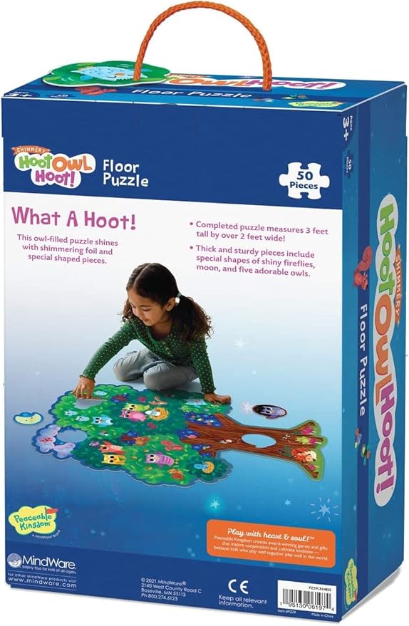 Peaceable Kingdom Hoot Owl Hoot Floor Puzzle – Giant Floor Puzzle for Kids Ages 5 & up – Great for Classrooms