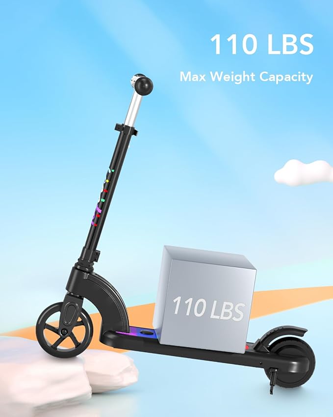 ANHAO Electric Scooter for Kids Ages 6-12 (Mainly 6-10), Kids Electric Scooter with Adjustable Height, Kick Scooter for Kids up to 110 Lbs, up to 6Mph