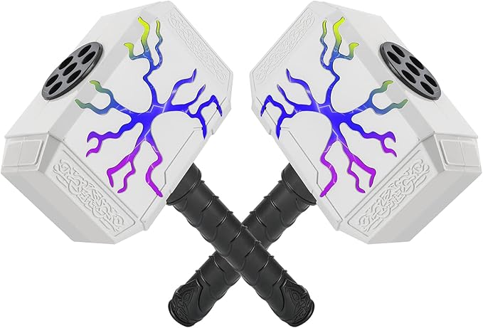 Dart-Blasting Hammer Toys Guns with Light -Toys for 6+ Year Old Boys,Kids Roleplay Toy Thunder Mjolnir Includes 30 Darts Gift for Boys & Girls Shooting Game Toy