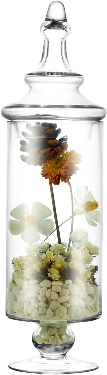 Apothecary Jars Glass Decorative Candy Jars,Candy Buffet Display, Elegant Storage Jar, Decorative Wedding Candy Organizer Canisters with Lids