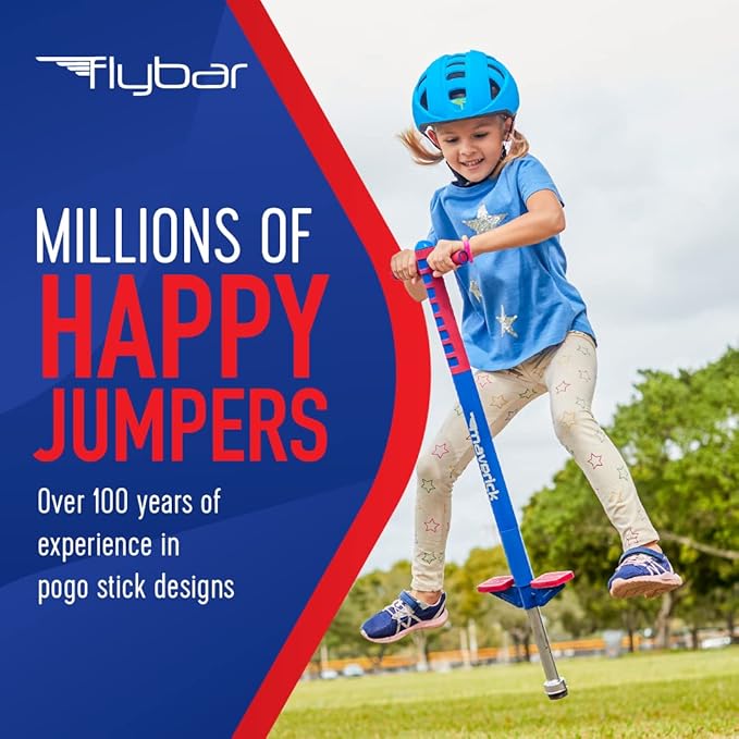 Flybar Maverick Pogo Stick for Kids Ages 5+, 40 to 80 Pounds, Perfect for Beginners, Easy Grip Handles, Anti-Slip Pegs, Outdoor Toys for Boys and Girls