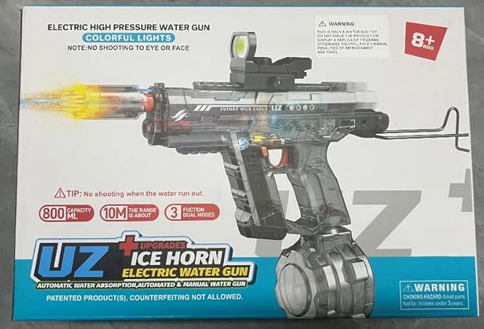 Electric Water Gun for Kids & Adults 800CC High Capacity 32FT Long Range Dual-Mode Squirt Gun Auto-Refill System for Pool, Beach Outdoor Summer Water Guns Gift Play(Black)