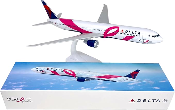 Flight Miniatures Delta (07-Cur) BCRF 767-400 1:200 Scale - Plastic Snap-Fit Model Airplane - Collectible Replica of Delta Airlines Model Boeing Aircraft - Part #ABO-76740H-009