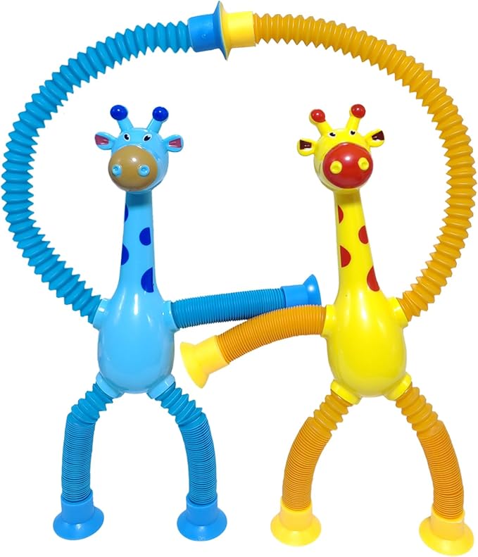 8Pcs Telescopic Suction Cup Giraffe Toys, Suction Pop Tubes Giraffe Sensory Toys, Pop Fidget Toys for Toddler Travel, Easter Basket Stuffers Party Favor Birthday for Kids Boys Girls
