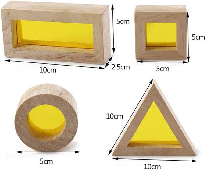 BOHS Rainbow Sensory Blocks (24 pcs) - Wooden Toys for Toddler Gift- Play on Light Table/Sunny Window