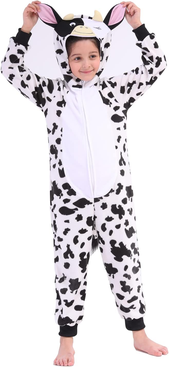 Sincere Party Fleece Cow Onesie Costume for Kids M(6-8)