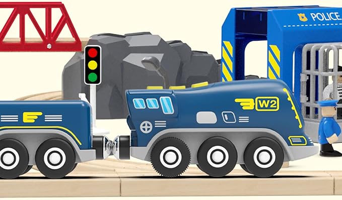 Wooden Train Accessories of Lifting Train Bridge and Battery Operated Locomotive Train for All Brands Wood Track Set