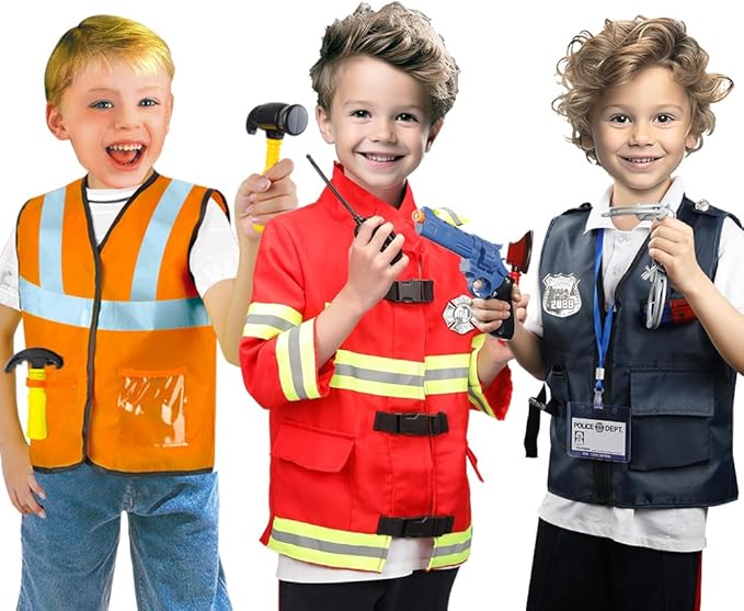 Dress Up Trunk for Kids, Pretend Dress Up Collection with Accessories, Halloween Dressup for Role Play