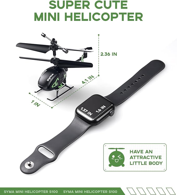 SYMA S100 Mini RC Helicopter with Gyro Stabilizer, Altitude Hold, 3.5 Channel, 5-7 Min Flight Time, Remote Control Helicopter Toy for Boys and Girls