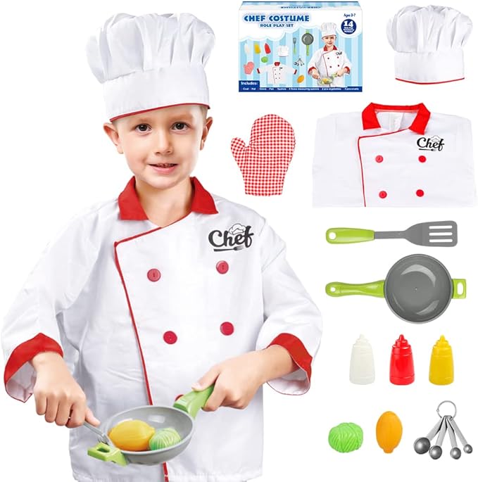 Dress Up Trunk for Kids, Pretend Dress Up Collection with Accessories, Halloween Dressup for Role Play