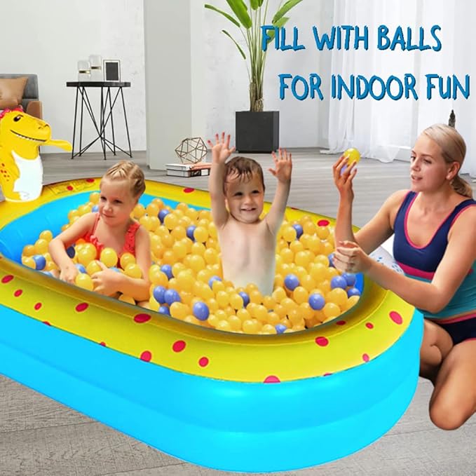 Inflatable Swimming Pool for Kids with Sprinkler, Funny Blow up Piscina 67'' x 41'' x 32'' Full-Sized Family for Backyard, Summer Water Party