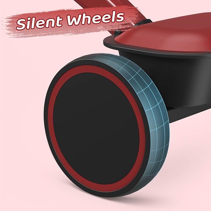 SEREED Toddler Tricycle for 2-5 Years Old Boys Girls, Adjustable Seat&Handlebar Trike, Removable Basket, Birthday Gift Idea for Kids Ages 2+ (Red Black)