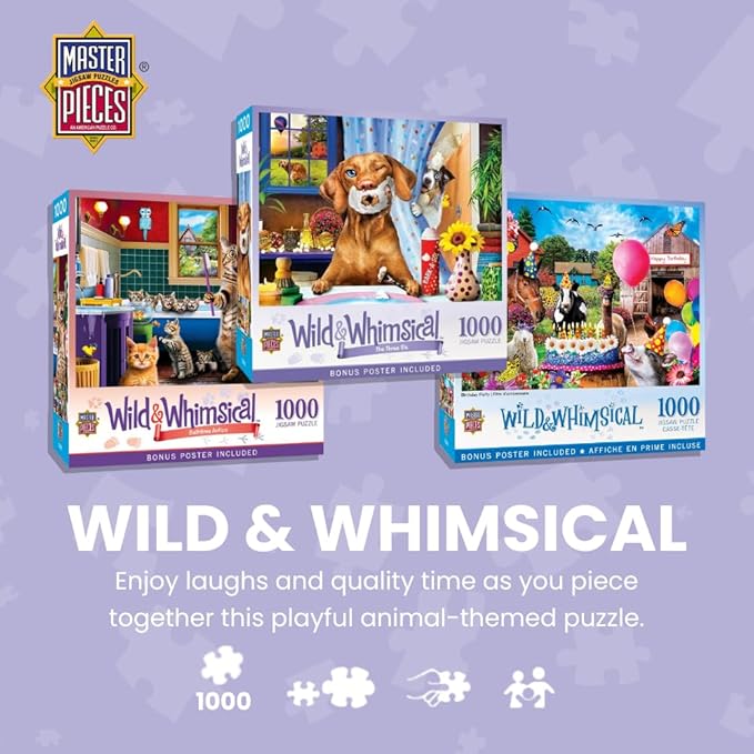 MasterPieces - 1000 Piece Jigsaw Puzzle, Tailgate at the Park, Funny Animals, Activity for Adults, Family, Kids, Matte Finish, 19.25" x 26.75"