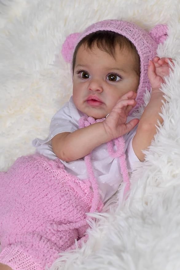 RXDOLL Realistic Reborn Baby Dolls Chantal 20 Inch Lifelike Newborn Preemie Doll Girl Handmade Real Life Baby Dolls Soft Cloth Body Gifts Toy for Kids Age 3+