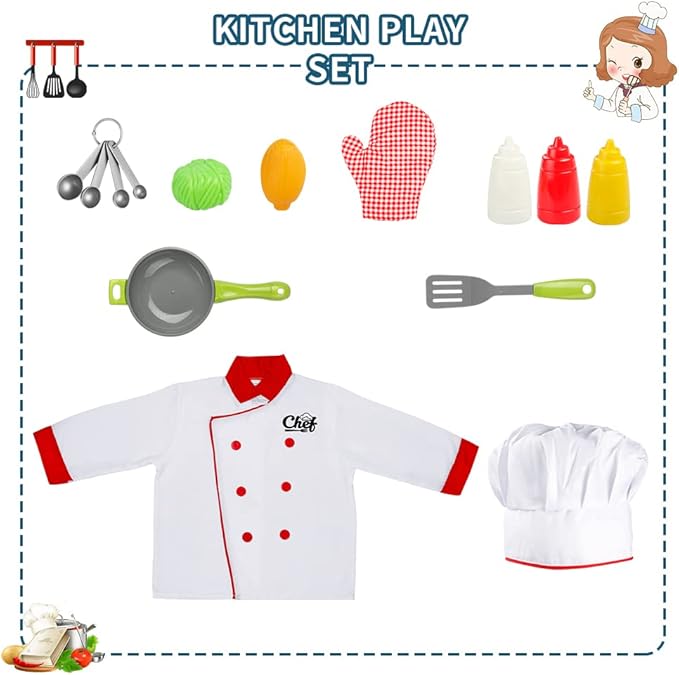Dress Up Trunk for Kids, Pretend Dress Up Collection with Accessories, Halloween Dressup for Role Play