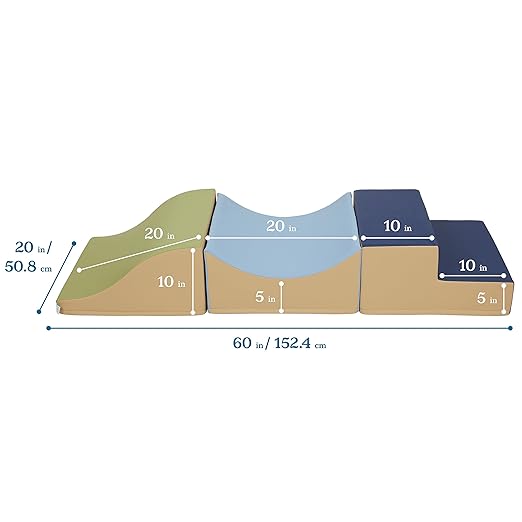 ECR4Kids SoftZone Traversing Trio Climber, Beginner Playset, Earthtone, 3-Piece
