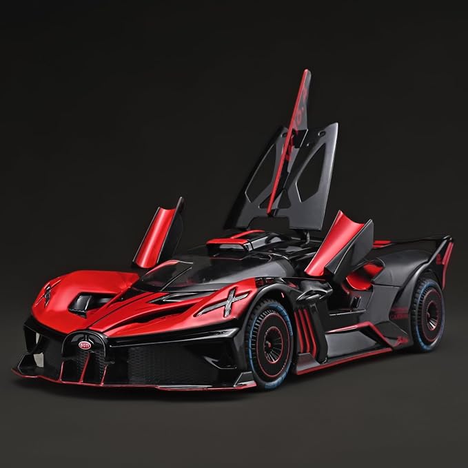Toddler Car Toys 1/24 Diecast Cars Compatible for Bolide Model Car Collection,Spray Bolide Toy Car for Boys,Pull Back Cars with Light and Sound,Toy Cars for Boys Age 4-7(Red)