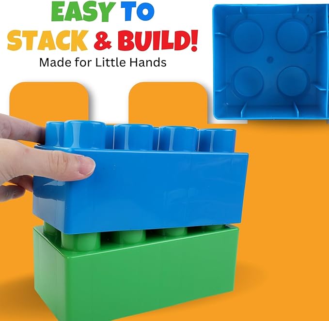Liberty Imports 24 PCS Giant Building Blocks Starter Set for Toddlers, Plastic Large Building Blocks for Kids Creative Play, Big Stacking Bricks for Children, Kids (Primary Colors)
