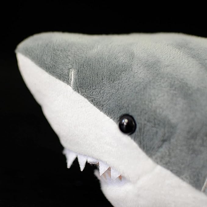 Tiny Heart Simulation Great White Shark Plush Toys, 35inch grey Soft Great White Shark Stuffed Animal Dolls pillow Cute Kids Birthday Gift Decorations Plush Toys