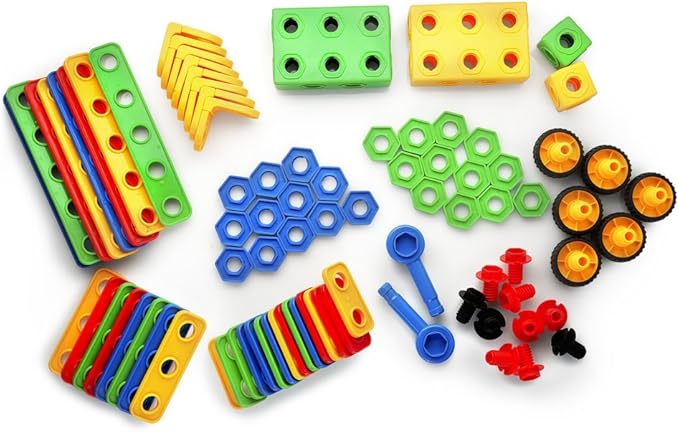 Play22 100Pc Building Blocks for Toddlers Stem Toys - Building Take Apart Toys for Boys and Girls Ages 3 4 5 6 7 8 9 10 - Educational Toys Set with Nice Storage Box
