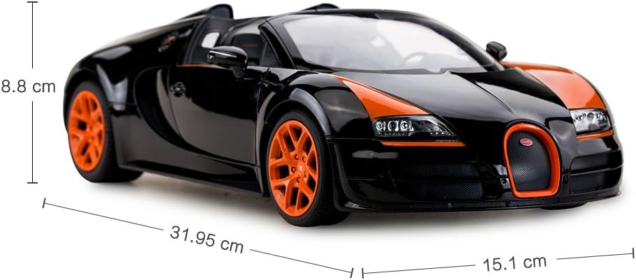 RASTAR 1/14 Bugatti Veyron 16.4 Grand Sport Vitesse RC Car - Black/Orange