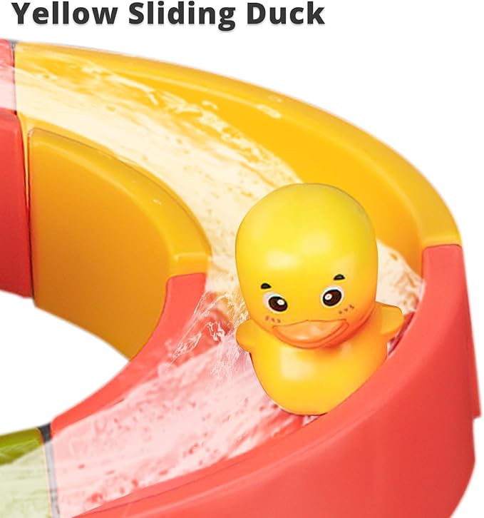 38 PCS Duck Slide Toys, Bath Toys for Kids Ages 4-8, DIY Building Kit for Ages 5-7, Bathtub Time Birthday Gifts for Toddler 3 + Year Old