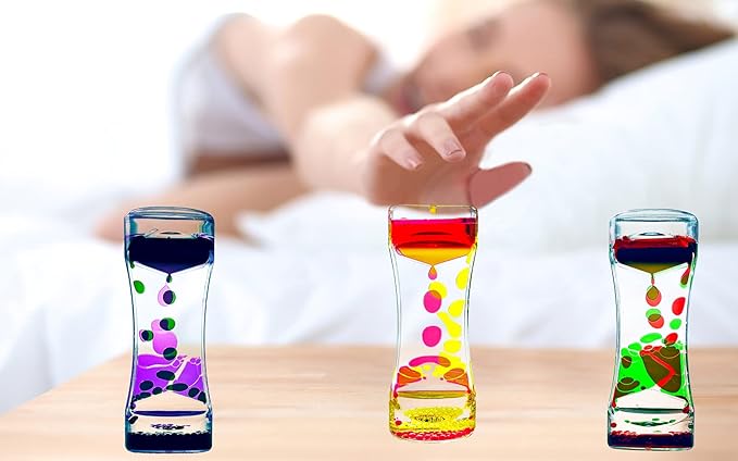 Liquid Motion Bubbler Timer Sensory Toys for Relaxation, 1 Pack Water Motion Timer Fidget Toy Anxiety Toys for All Age, drip Oil Motion Bubble Sensory Play for Office Home Table Decoration