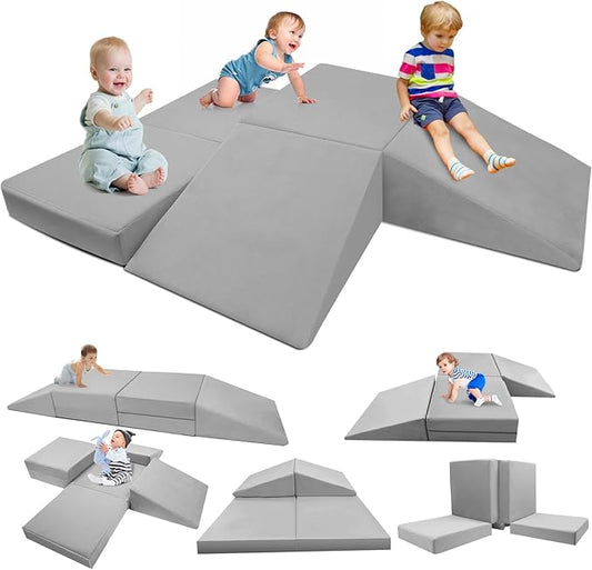 Baby Foam Climbing Blocks 6 PCS Connected Toddler Climbing Blocks Soft Play Climbing for Toddlers Kids Indoor Climbing Blocks Toys