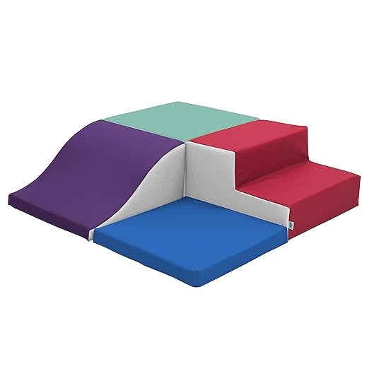 Factory Direct Partners SoftScape Toddler Playtime Square Corner Climber, Indoor Active Playset for Toddlers and Kids, Safe Soft Foam for Crawling and Sliding (4-Piece) - Parfait, 13232-140