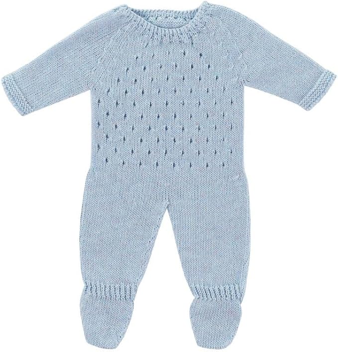 Miniland Clothes for Dolls 15'' Knitted Pajama Blue Color - ECO, Made in Spain, Quality, Role Play, Educational