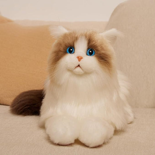 Chongker Weighted Stuffed Animals,Handmade Realistic Cat Plush Toy 2.8LBS,Lifelike Real Cat Size Companion Pet, Ragdoll Cat