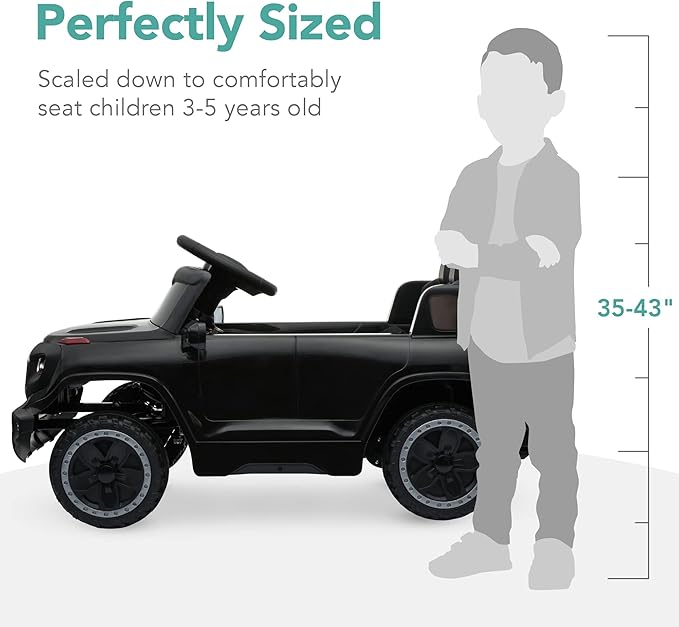 Best Choice Products Kids 6V Ride On Truck w/Parent Remote Control, 3 Speeds, LED Lights, Black