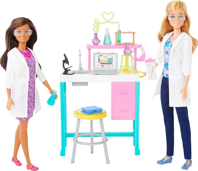 Barbie Science Lab Playset with 2 Dolls, Lab Bench and 10+ Accessories
