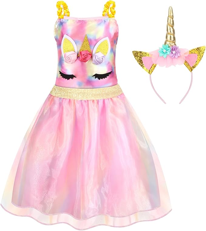 Princess Dress Up for Girls, Role Play Kids Dress up Clothes Gift Set Princess Toys for Little Girls Ages 3-8yrs Toddler Birthday Party
