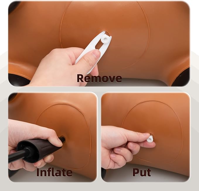 ZOOJOY Bouncy Horse Hopping Toys, Inflatable Animal Horse Toys for Toddlers 1-3, Outdoor Indoor Bounce and Ride On Bouncer for Boys Girls, Birthday Gifts for 18 Months 2 3 4 5 6 Year Old with Pump