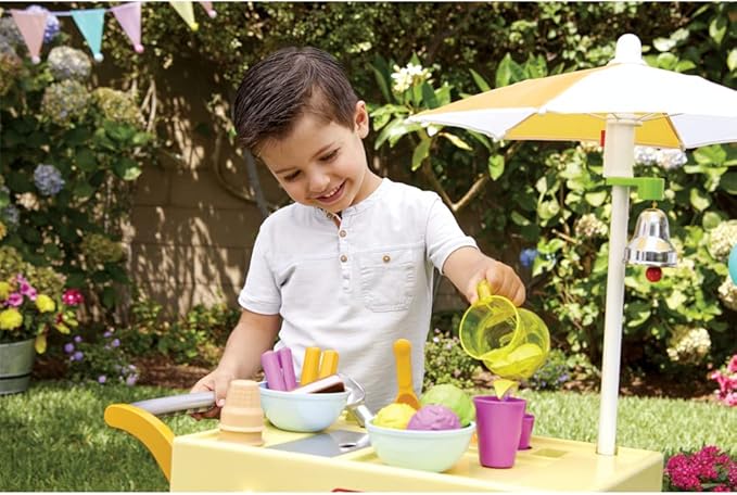 Little Tikes 2-in-1 Lemonade and Ice Cream Stand with 25 Accessories and Chalkboard For Kids Ages 2 plus