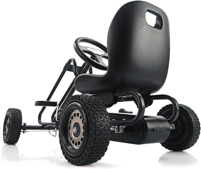 hauck Kids Pedal Go Kart, 4 Wheel Bike Cart, Ages 4-8, Lightning Ride, Black