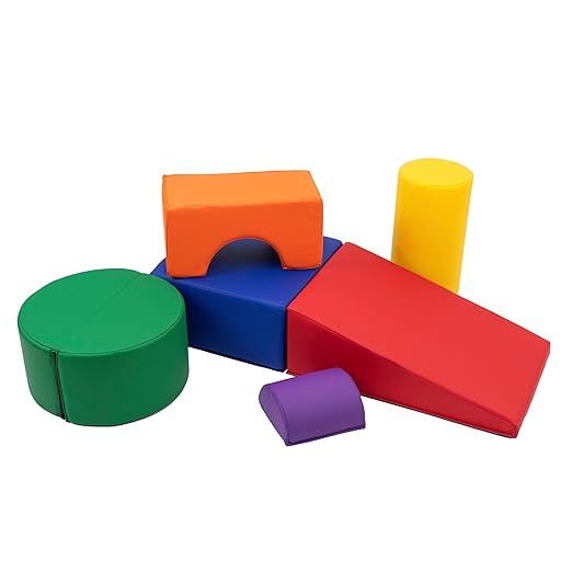 FDP SoftScape Playtime and Climb Multipurpose Playset for Infants and Toddlers 10m-2yrs; For Crawlers and Little Builders, Learn Gross Motor Skills at Home or Daycare (6-Piece) - Assorted, 12364-AS