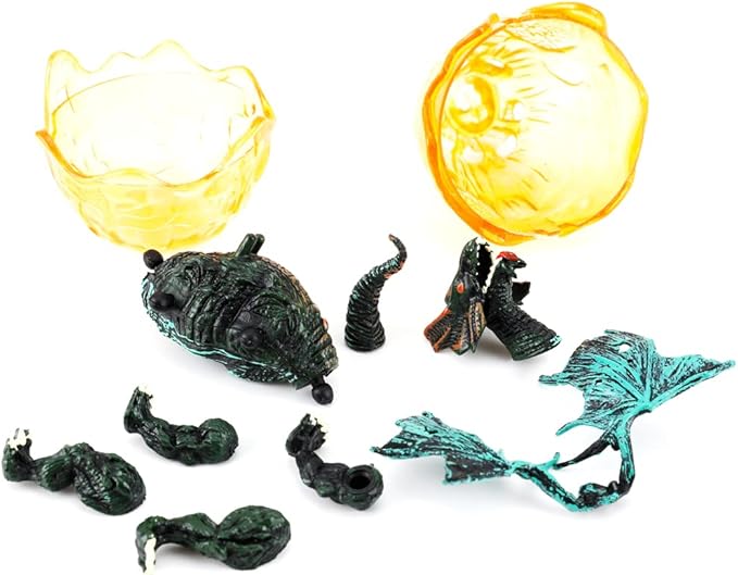 Liberty Imports 12 Pack Deluxe 3D Action Figures Realistic Figurine Puzzles in Jurassic Hatching Eggs - Ideal Kids Toy Party Favors Bulk Supplies (Dragons)