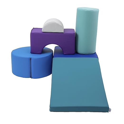 FDP SoftScape Playtime and Climb Multipurpose Playset for Infants, Toddlers 10m-2yrs; Climber and Block Play, Learn Gross Motor Skills at Home or Daycare (6-Piece) - Contemporary/Purple, 12364-CTPU