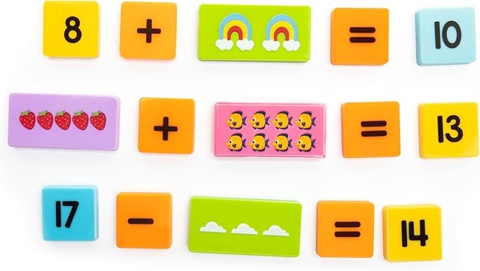 Educational Insights Math Dominoes Addition & Subtraction - Includes 60 Symbol & 40 Picture Dominoes, Gift for Ages 3+